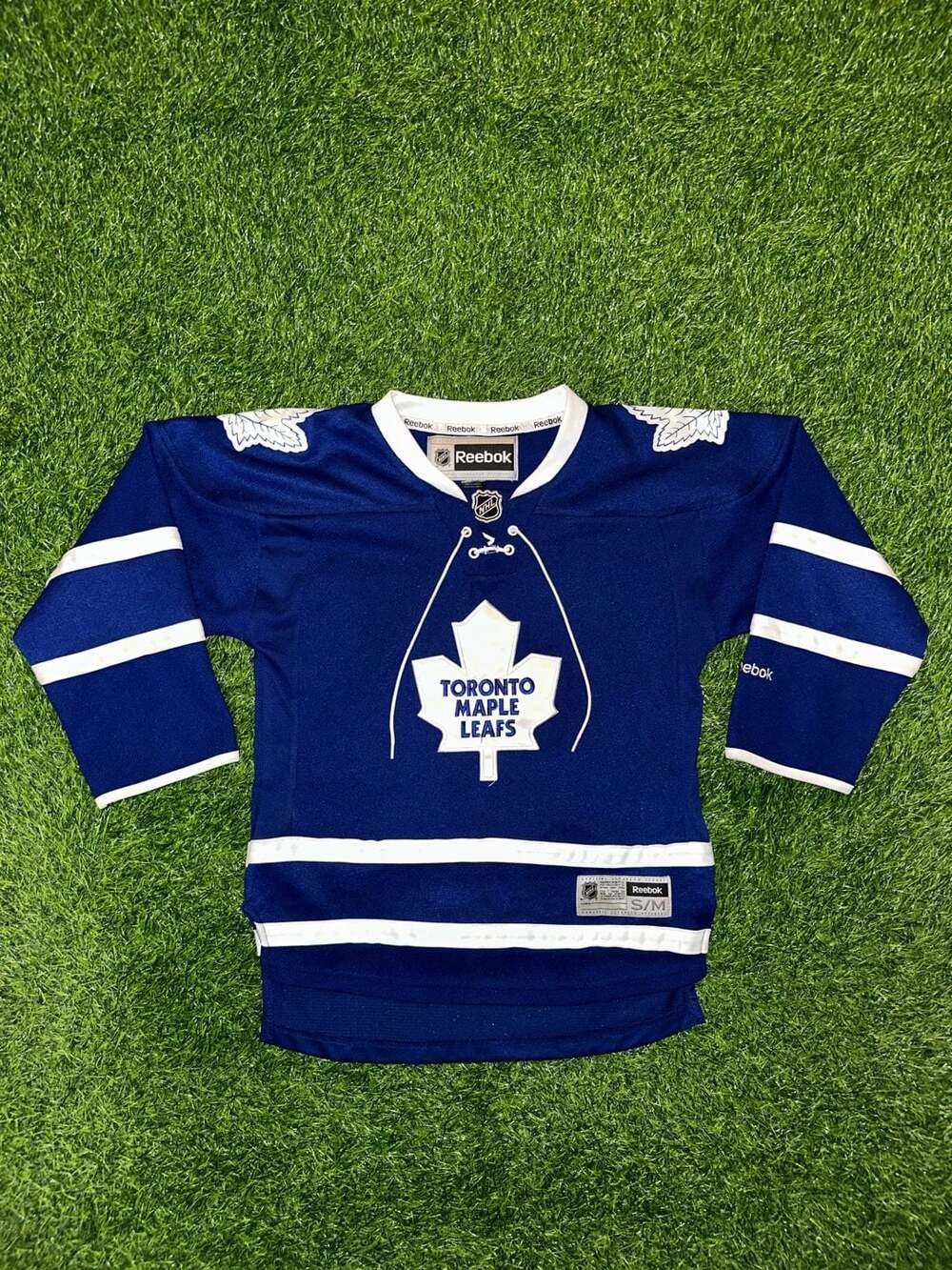 Reebok Toronto Maple Leafs Hockey Jersey Youth S/M Blue Lace Up NHL